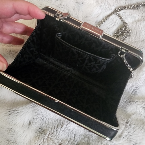 Michael Kors Elsie studded black leather evening bag clutch - Picture 5 of 12